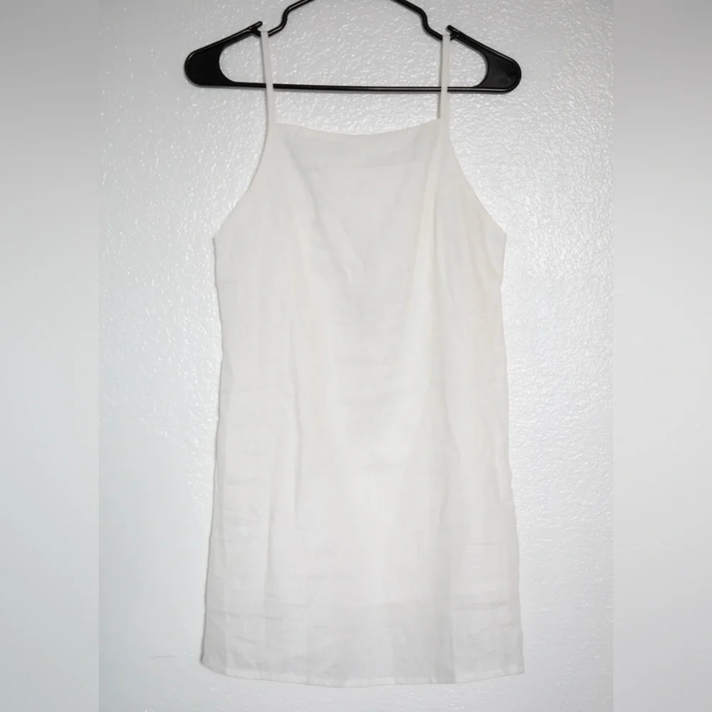 Free Label White Linen Mini Dress Small - Picture 2 of 6